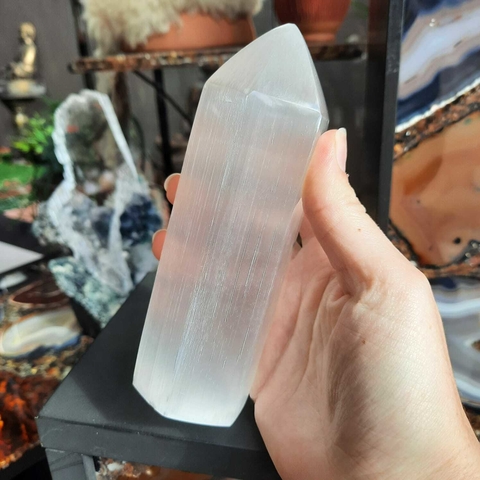 PONTA POLIDA DE SELENITA 15CM