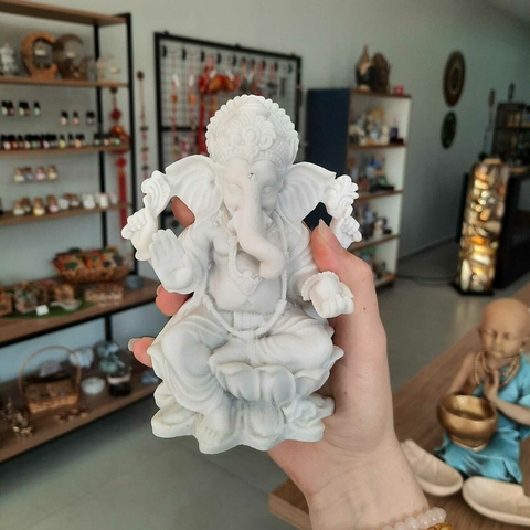 Ganesha na Flor de Lótus - Marmorite