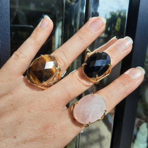 ANEL OVAL 18X25 FACETADO - REGULÁVEL - IR