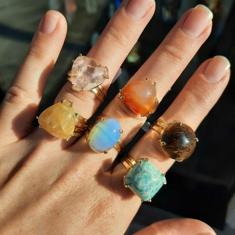 ANEL REGULÁVEL 1 PEDRA FORMATO DIVERSO - IR