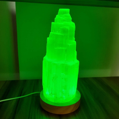 LUMINÁRIA SELENITA 20 CM - BASE LED COLORIDA