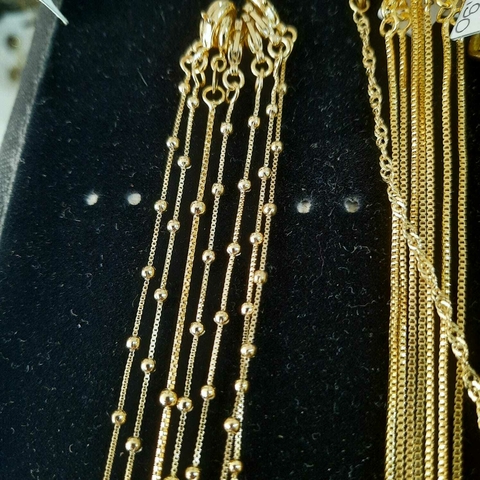 CORRENTE PONTILHADA - BANHO OURO - 45CM