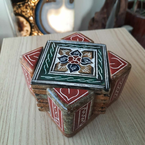 Porta Copos Quadrado - Pedra Sabão