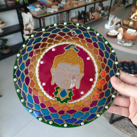Móbile Buda - Vidro Pintado G - 20cm