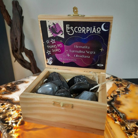Baú com Cristais do Signo - Escorpião