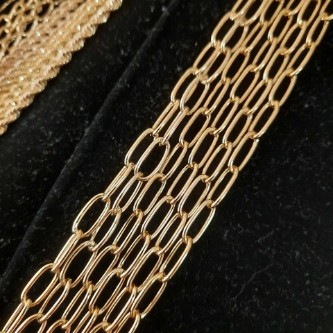 CORRENTE CHOKER ELOS - BANHO OURO - 36CM