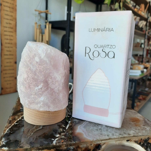 LUMINÁRIA MINI NA CAIXA - QUARTZO ROSA