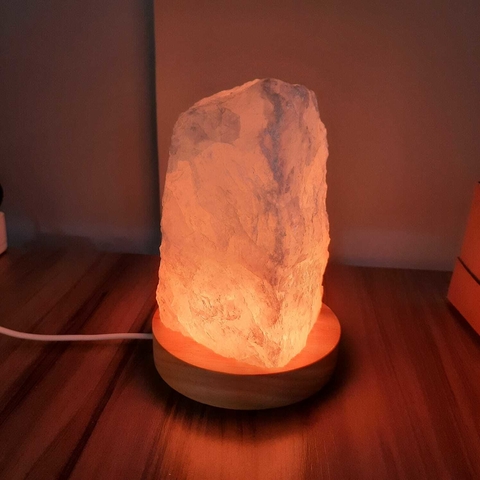 LUMINÁRIA QUARTZO ROSA - BASE LED COLORIDA