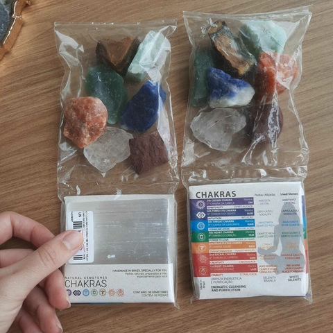 Kit dos 7 Chakras com Selenita - P