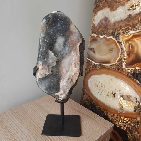 GEODO FORMA LIVRE POLIDO COM BASE - PEÇA#8 - 1,40KG