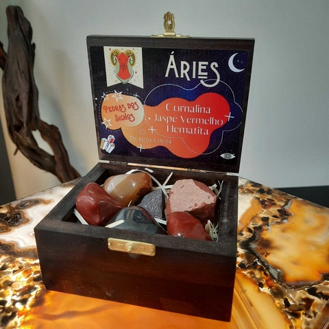 Baú com Cristais do Signo - Áries