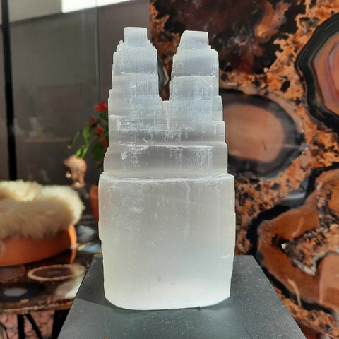 TORRE DUPLA DE SELENITA 15CM