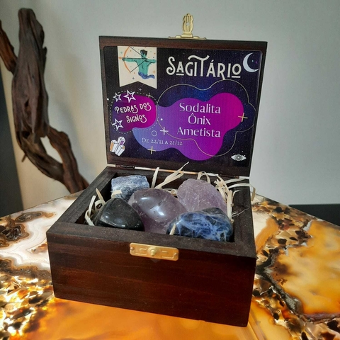 Baú com Cristais do Signo - Sagitário