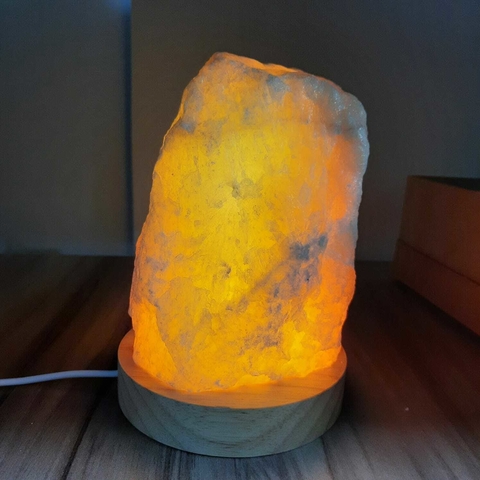 LUMINÁRIA CALCITA LARANJA - BASE LED BRANCA