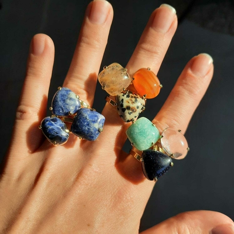 ANEL 3 PEDRAS LISO - REGULÁVEL - IR