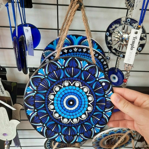 Mandala Olho Grego - 16cm - Cerâmica