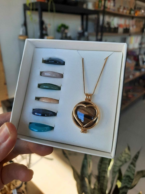 COLEÇÃO RELICÁRIO - CORAÇÃO - COMBO 7 PEDRAS PEROLADAS - comprar online