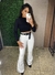 CALÇA BRANCA FLARE COM CINTA
