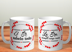 Dos Tazas Pareja, Aniversario El Sr Y La Sra... De Cerámica