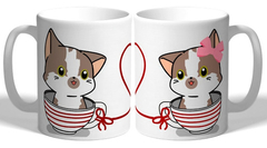 Combo Tazas Parejas Dos Tazas Gatitos De Cerámica