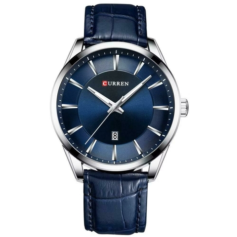 Relógio curren pulseira de couro azul ma - comprar online