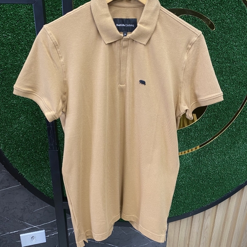 Camisa Polo red life com ziper bege - comprar online