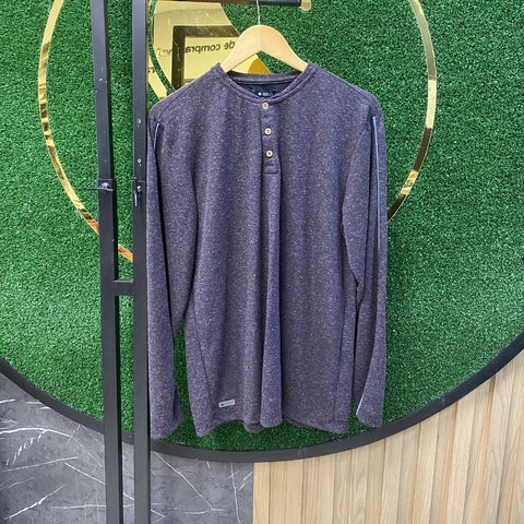T-shirt seeder manga longa em linho preto