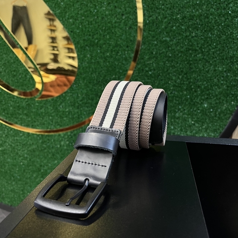 Cintos elastico stampini ponteira couro bege listra - comprar online