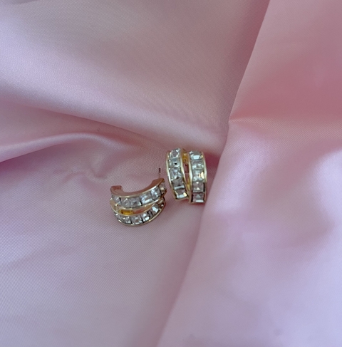 Aretes media arracada con ziriconias