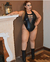 Body preto rasgado - Look Kaliente