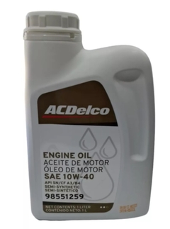 Aceite Semi-Sintetico 10W40 Bidón x 1 Litro ACDelco