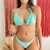 BIQUÍNI TEXTURIZADO GLAM CORTININHA CALCINHA DE AMARRAR EMPINA BUMBUM AZUL TIFFANY