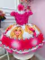 Vestido Infantil Barbie Pink Busto C/ Renda e Flor P/ Cabelo
