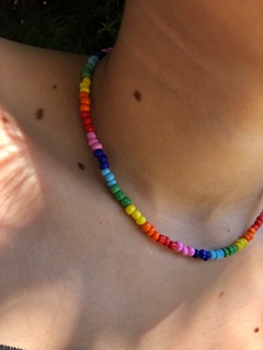 Colar/Choker de Miçangas Arco-Iris - loja online