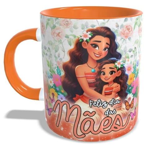 Caneca Personalizada Dia das Mães Princesas - Moana