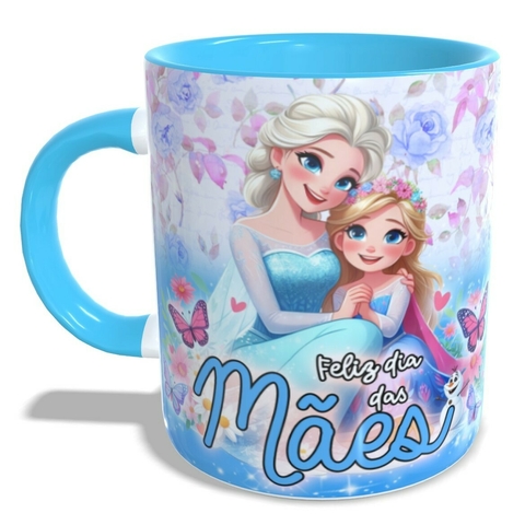 Caneca Personalizada Dia das Mães Princesas - Elsa Frozen