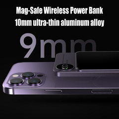 10000mAh Macsafe Powerbank Magnetic Power Bank Carregador sem fio Mini Slim