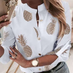 Blusa Feminina Decote Tripulado Manga Comprida para Escritório