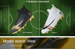 Chuteiras de Futebol Masculinas com Tala de Tornozelo Alto