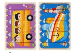 Quebra-cabeças 3D de faixa dupla face Brinquedos de madeira Montessori Materiai - WORLD EXPRESS BRASIL