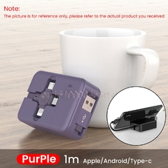 4 em 1 retrátil 8 pinos/USB tipo C/cabo micro USB para iPhone14 13 Pro 1m - loja online