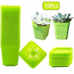 10 PC multi quadrado colorido berçário vaso de flores de plástico berçário - WORLD EXPRESS BRASIL