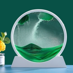Sandscape Moving Sand Art Picture Round Moving Hourglass 3D Mountain - loja online
