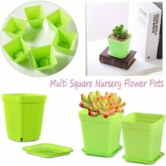 10 PC multi quadrado colorido berçário vaso de flores de plástico berçário - loja online
