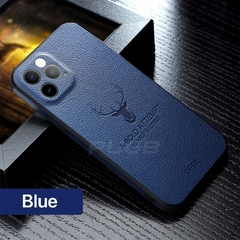 Case de couro de luxo para iPhone 14 Plus 13 12