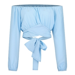 Blusa feminina elegante com estampa boho casual manga longa lanterna manga fora