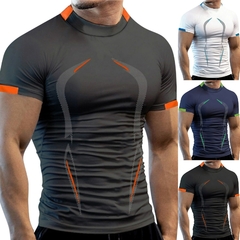 Imagem do Camisa de ginástica de verão Camiseta esportiva masculina