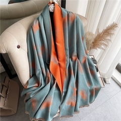 Cachecol de inverno feminino floral pashmina xales e wraps caxemira grosso quent - WORLD EXPRESS BRASIL