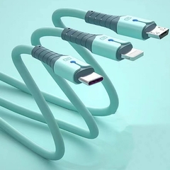 Cabo Usb Carregador Turbo 3 Em 1 Micro Usb Tipo CE iPhone E V8