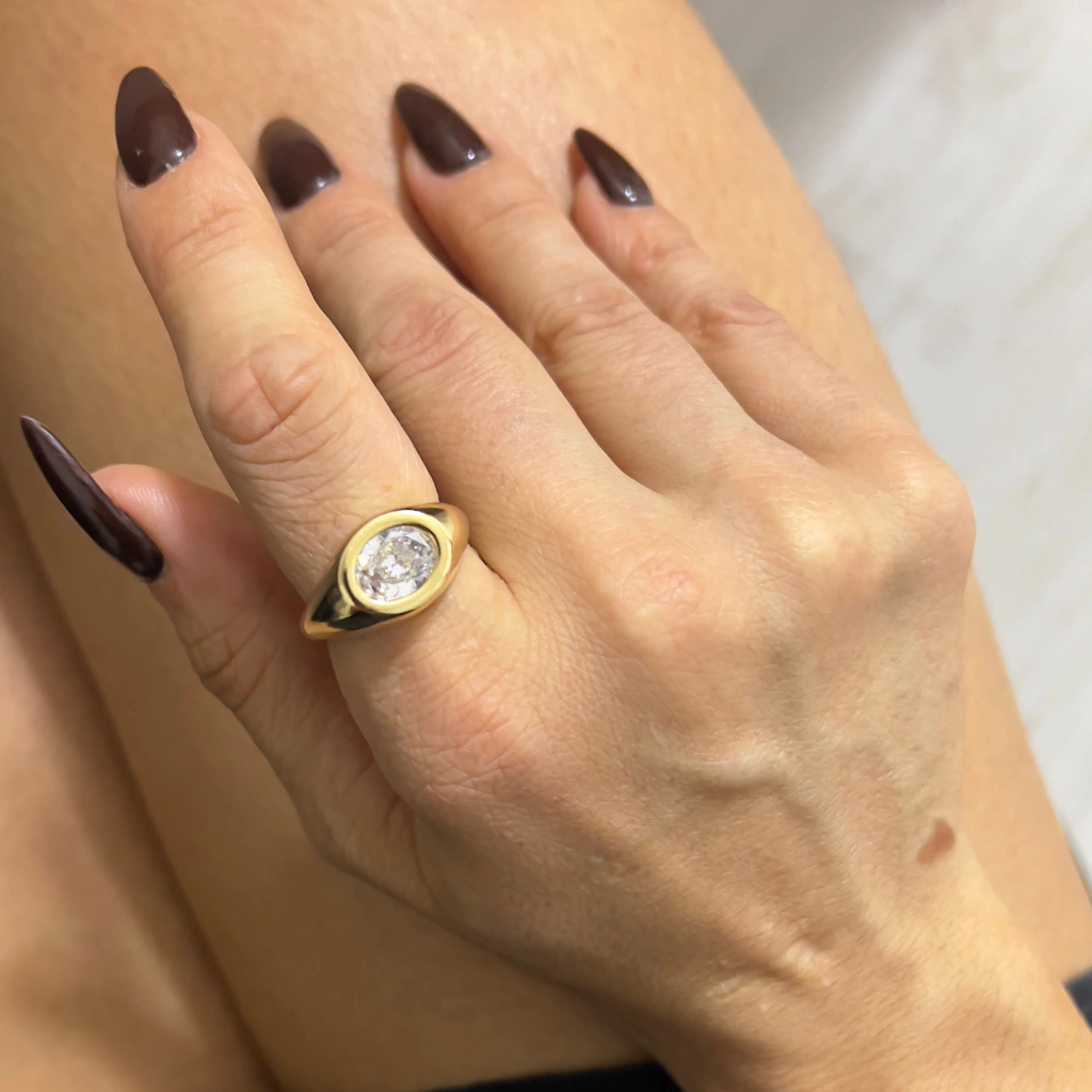 Anel Glam banho em Ouro18k